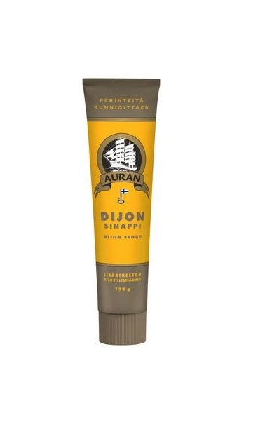 Auran Senap Dijon 125 g i originalförpackning, klassisk dijonsenap med fyllig smak och balanserad syra.