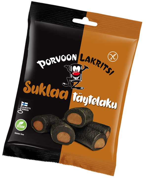 Suklaa täytelakritsi (lakrits med chokladfyllning) 150g