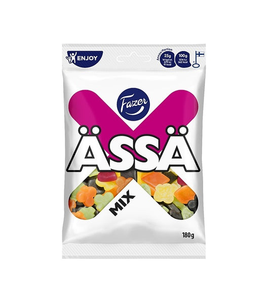 Fazer Ässä Mix frukt & lakrits 180 g – finsk godispåse med frukt och lakrits