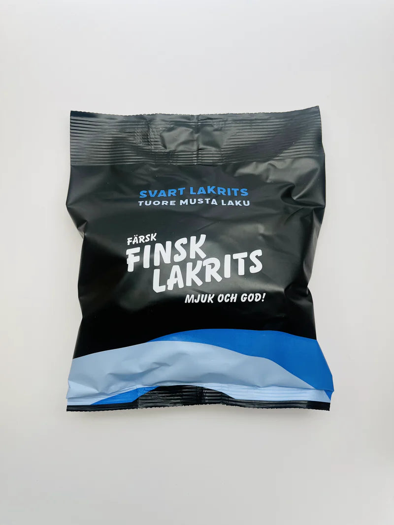 Färsk finsk lakrits söt 215 g med mjuk konsistens och mild lakritssmak