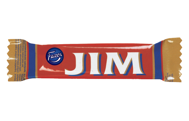 Fazer Jim 14g – finsk chokladstång med fruktig skumfyllning