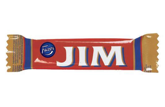 Fazer Jim 14g – finsk chokladstång med fruktig skumfyllning