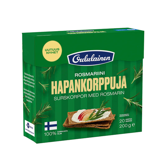 Fazer Oululainen surskorpa rosmarin 200 g – finska rågskorpor med rosmarin