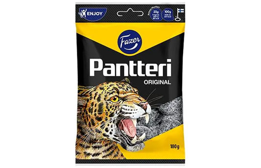 Fazer Pantteri Original 210 g – klassiska salmiakgodis