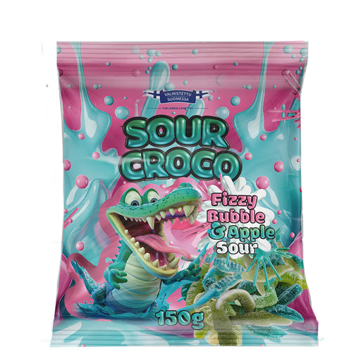 Sour Croco Fizzy Bubble & Apple 100g