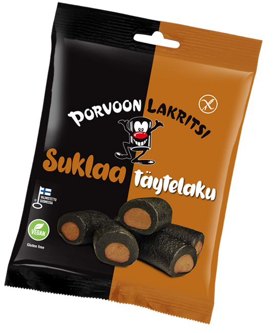 Suklaa täytelakritsi (lakrits med chokladfyllning) 150g